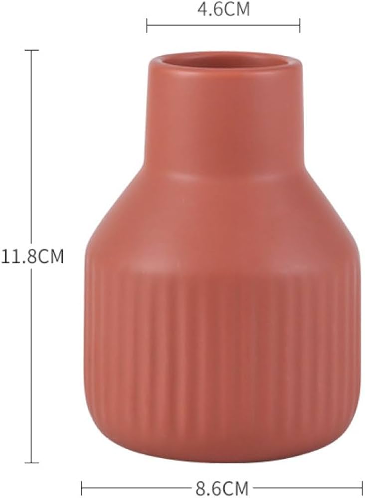 Amazon.co.jp: YJFFQ 北欧 無地 レッド 陶器 おしゃれ かびん ホワイト